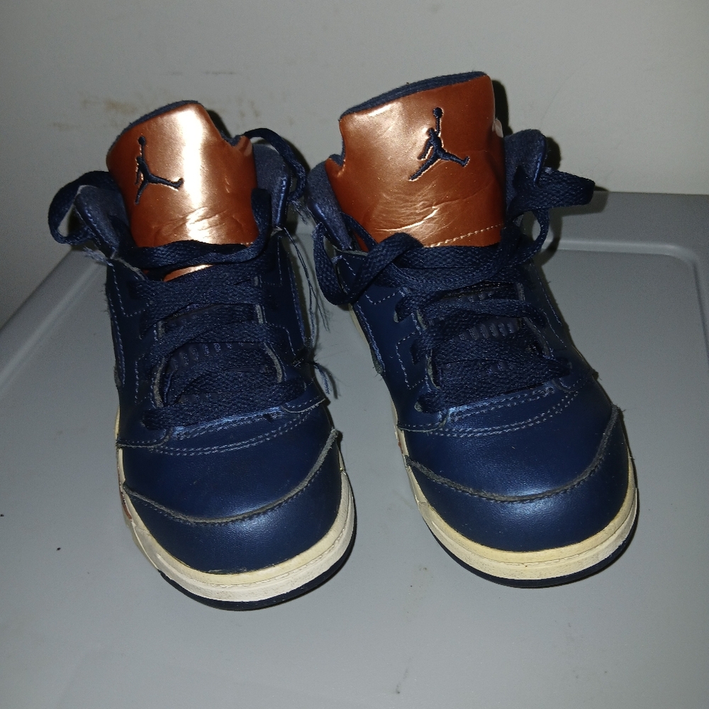 Nike Jordan Navy and Copper Boys Sneakers Sz 10C